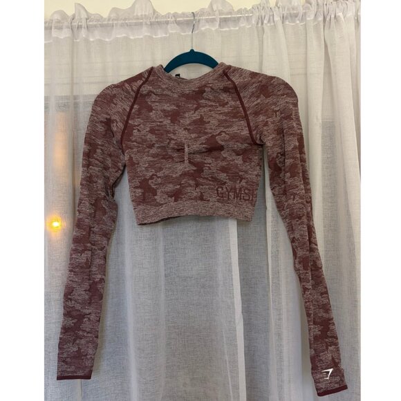 Gymshark Tops - Gymshark Women’s Adapt Camo Seamless Long Sleeve Crop Top Small